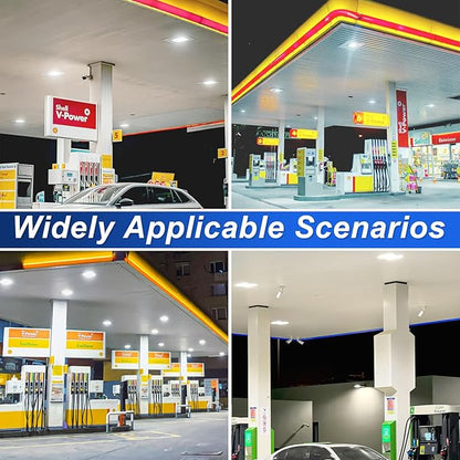 150W LED Canopy Light, 21000LM 5700K, Surface Mount LED Gas Station Ceiling Light, IP65 Outdoor Rated [600W HID/HPS Equiv.], High Bay Parking Garage Lighting, AC 90-277V, UL Listed (4 Pack)
