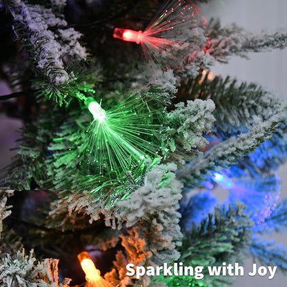 YOLIGHT 33FT Fiber Optic Fairy Lights 60 LED Firework String Light Twinkle Green Wire Christmas Lights for Indoor Outdoor Wedding, Christmas Tree, Garden, Patio, Party Decoration (Multi-Colored)