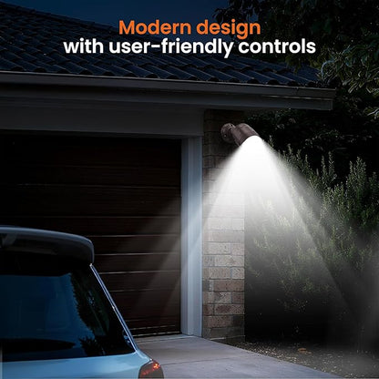 Battery Operated Motion Sensor Light Outdoor, 4000mAh Rechargeable 600 Lumen Battery Powered Spotlight Outdoor Waterproof for Porch, Garage, House (Brown)