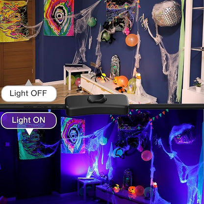 8PCS 40W LED Black Light Bar for Glow Party, Blacklight with Plug &Switch, Each Light Up 484 Sq.ft Area, Glow Light for Halloween, Fluorescent Body Paint, Stage Lighting, Bedroom