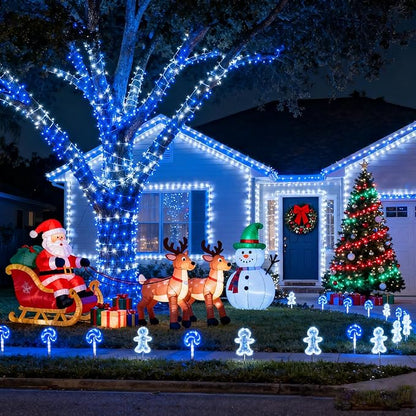 66FT 200 LED Outdoor String Lights, Plug in Christmas Lights Indoor Waterproof with 8 Modes, Connectable Clear Wire Twinkle Fairy Lights for House Patio Xmas Party Decorations, Blue and White