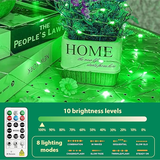 HXWEIYE 6 Pack Rechargeable Fairy Lights Battery Operated with Remote & DIY Timer, 7ft 20LED Mini Twinkle String Light for Mason Jar DIY Wedding Table Centerpieces Party Bedroom Christmas (Green)