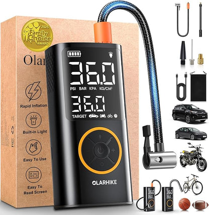 OlarHike Tire Inflator Portable Air Compressor,Electric Pump with LED Light & Digital Pressure Gauge