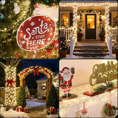 Fairy Lights Plug in 65Ft 1000LED Warm Christmas Garland Lights with Timer Remote Waterproof Firecracker Twinkle Cluster String Light for Bedroom Wreath Party Wreath Tree Decor Green Wire