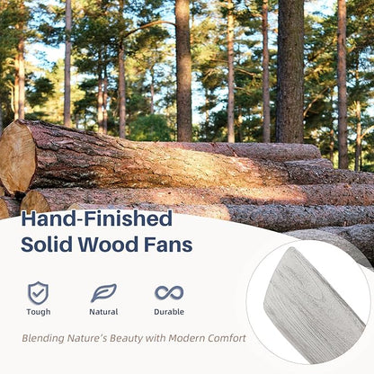 CACI Mall 52 Inch Wood Flush Mount Ceiling Fan with Lights, 3 Blades, Low Profile, Modern, 3CCT, Dimmable, Noiseless, Remote Contral, Outdoor Indoor Ceiling Fans for Bedroom/Farmhouse/Patio