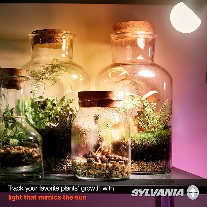 Sylvania Full Cycle 15W LED Grow Light Bulb, A19, 25 Micromoles/s, 80 CRI, Non-Dimmable, Frosted - 1 Pack (40023)