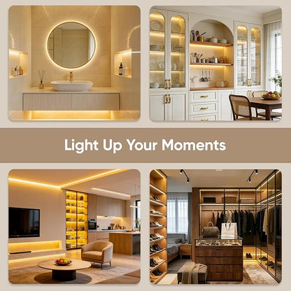 V4light Smart COB LED Strip Lights 32.8ft 24V, Tunable White 2700K–6500K Dot-Free Lighting, Alexa & Google Voice Control, App & Remote, CRI90+ Under Cabinet Lighting for Kitchen & Closet