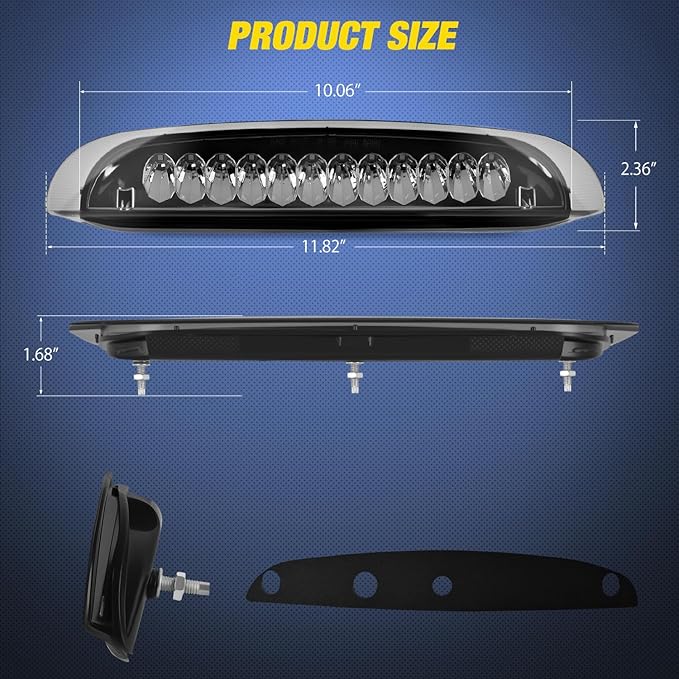Nilight Third Brake Light Tail High Mount 3rd Stop Lights Smoked Lens Compatible with Ford Explorer 1998 1999 2000 2001 Van SUV Rear Center Cab Lamp