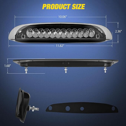 Nilight Third Brake Light Tail High Mount 3rd Stop Lights Smoked Lens Compatible with Ford Explorer 1998 1999 2000 2001 Van SUV Rear Center Cab Lamp
