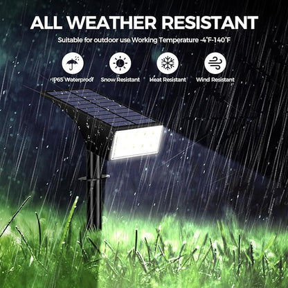 WENATY 12Pack Solar Spot Lights Outdoor, Solar Lights Outdoor Waterproof with 4 Light Mode 2-in-1 Landscape Spotlights Solar Powered Yard Garden Outside Flood Light for House Pathway Tree (Cool White)