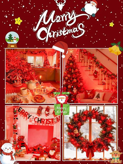 2026 New Voice Control Connectable 2PK 164FT 400LED Christmas String Lights Indoor Outdoor with Remote | Smart Twinkle Fairy String Lights 12 Modes & Timer for Xmas Tree Decor (Red)