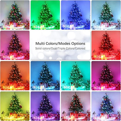 BrizLabs Fairy String Lights, 33ft 100 LED Red White Blue Fairy Lights with Remote Timer, USB July 4th Starry Light Music Sync RGB Color Changing Twinkle Light for Xmas Halloween Easter Party Wedding