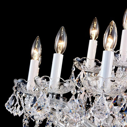 Large Crystal Chandeliers Light Fixture - 24 Lights High Ceiling Hanging Chandelier 2 Layers Maria Theresa Crystal Light Luxury Chandelier for Entryway, Staircase,Living Dining Room