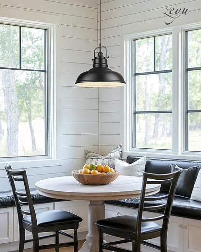 zeyu Modern Hanging Light Fixture, Kitchen Island Pendant Lights, 1-Light Adjustable Hanging Light, Matte Black Finish, 016-1M BK
