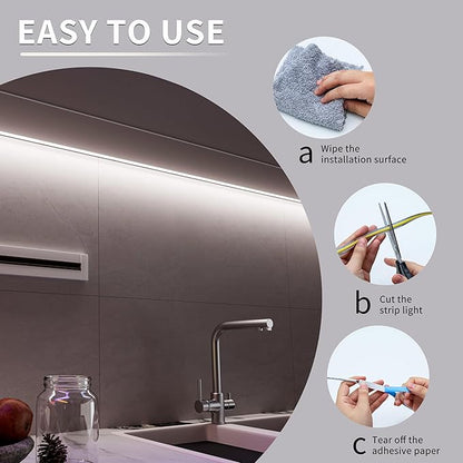MIWISE CCT COB LED Strip Light Tunable White,32.8ft/10m Dimmable 2700K-6500K CRI90+ 24V LED Tape Light,for Under Cabinet Bedroom Kitchen DIY Lighting(Power Supply & Controller NOT Included)