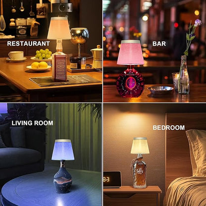 Wireless Bottle Lamp,Small Bedside Table Lamp,RGB LED Bottle Light with Remote Dimmable(RGB Gold, 1pc)