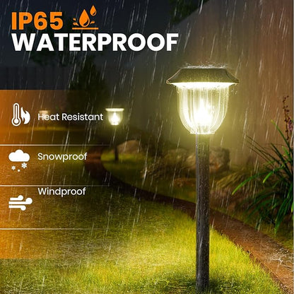 AOSEA Bright Solar Pathway Lights Outdoor, 6 Pack LED Solar Path Lights for Outside IP65 Waterproof, Landscape Lighting,Garden Decorative for Yard,Patio,Walkway,Sidewalk,Driveway,Lawn