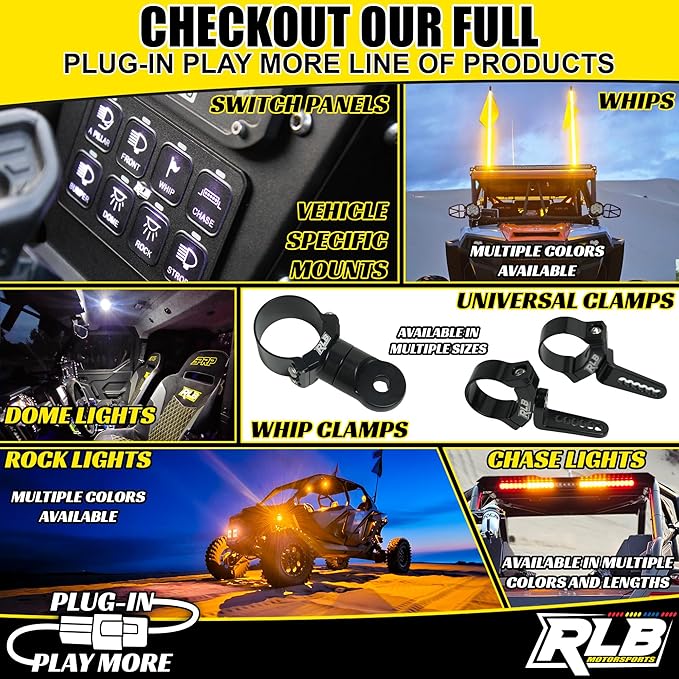 Dome Light for UTV, Golf Cart, Offroad Vehicles, Interior LED Dome Light with Push Button! Compatible with Polaris Can Am Roll Bar 1" - 3" or Flush Mount.