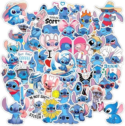 50pcs Cartoon Stitch Stickers for Kids,Vinyl Waterproof Stitch Decal for Water Bottle Laptop Toy Sticker for DIY Decorate Bumper Phone Hard Hat Kids Teens Gifts (Stitch-880)