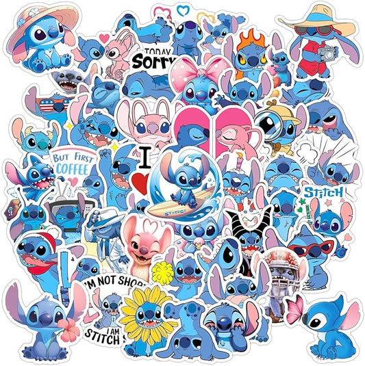 50pcs Cartoon Stitch Stickers for Kids,Vinyl Waterproof Stitch Decal for Water Bottle Laptop Toy Sticker for DIY Decorate Bumper Phone Hard Hat Kids Teens Gifts (Stitch-880)