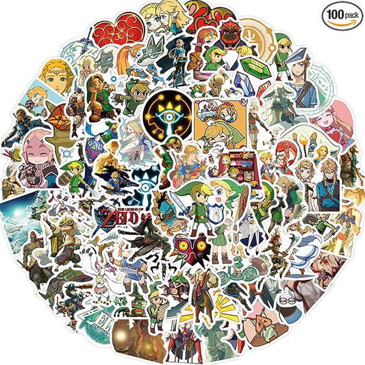 100pcs Cartoon Cool Game The Legend of Zelda Stickers Waterproof Deals Car Bicycle Suitcase Computer Water Bottle Mobile Phone Stickers (LZ)