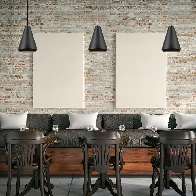 Globe Electric Harvey 1-Light Pendant Lighting, Matte Black, Black Fabric Cord, Bulb Not Included