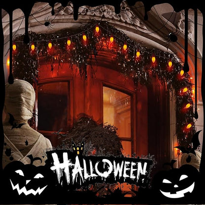Orange LED Outdoor Halloween Lights, 25FT Halloween Decorations with 25 C9 LED Bulbs, Connectable String Light Plug in for Garden Patio Party Haunted House Ghost Holiday Decor