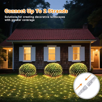 LitHome 21ft x 5ft Christmas Net Lights, 360 LED Mesh Fairy String Lights with 8 Modes, Connectable Plug in Waterproof Mesh Lights for Bushed,Trees,Yard,Patio,Garden Decorations(Warm White)