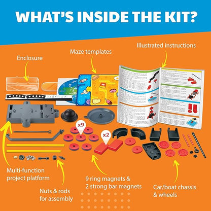 4M - STEAM Magnet Exploration - Hands-On Science Kit with Magnetic Toys Experiments for Kids Ages 5+ - Includes Magnet Toys Wand, U-Shaped Magnet, More - Educational STEM Toy GIF, Magnet Science Kit