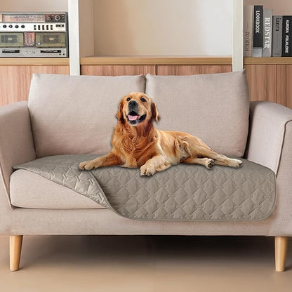 gogobunny 3X Stronger Waterproof Pet Blanket, Scratch Proof Furniture Protector for Dogs Cats, Reversible Cover 32x53 Inch, Dark Stone