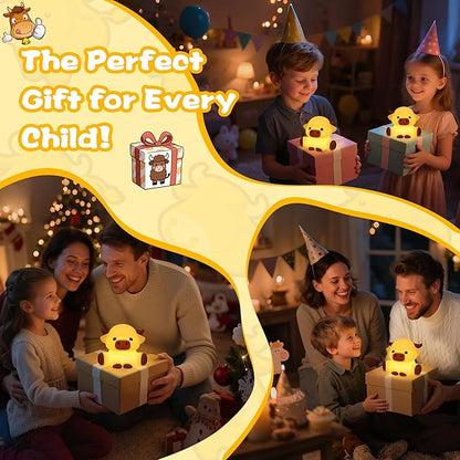 OkiyiD Highland Cow Lamp, Dimmable Silicone Touch Night Light, Soft Glow Bedside Lamp for Bedroom or Desk Decor, Highland Cow Gifts, USB Powered with Gentle Illumination