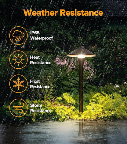 LUTEC 12V Low Voltage Landscape Lighting, Die-cast Aluminum Spot Lights with Connectors, Low Voltage Pathway Lights with Spotlights Waterproof for Tree Garden Yard Pathway, 12 Pack