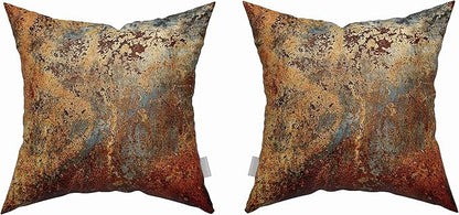 Emvency Set of 4 Throw Pillow Covers Brown Rust Colorful Metal Rusty Steel Iron Structure Wall Door Modern Abstract Decorative Square 20x20 Inches Pillowcases Home Decor Cases Cover