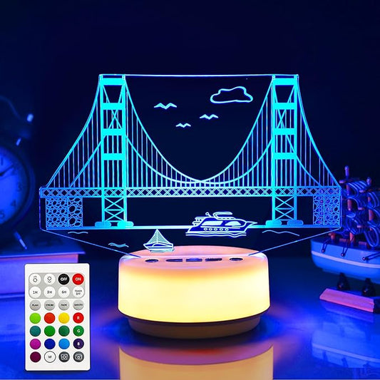 Strait Bridge Night Light for Kids, Bridge Lamp14 Color Warm White Base LED Décor Light Entity Key&Remote Control Mood Light, Gifts for Kids/Girls/Boys