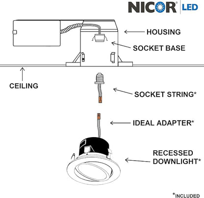 DLG4 Series 4 in. LED Gimbal Downlight Retrofit Kit in 2700K (DLG4-10-120-2K-WH