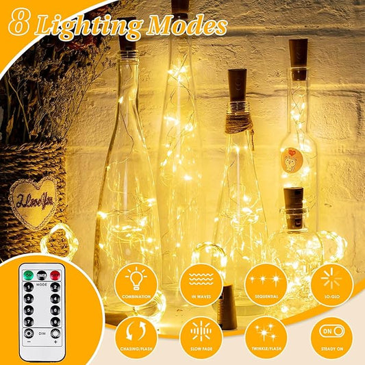 8 Pack Total 160FT 480LED Fairy Lights Battery Operated with Rmote, Waterproof Twinkle Lights with Timer Indoor Outdoor, Cuttable String Light for Bedroom, Classroom, Wedding, DIY, Christmas Decor