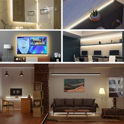 BTF-LIGHTING FCOB COB FOB LED Strip Lights 5V USB CCT 6.56FT 1280LEDs Tunable 2700K/4000K/6500K 10mm Width Dimmable 90+High CRI Flexible High Density for TV Backlight PC Bedroom Kitchen Home DIY Decor