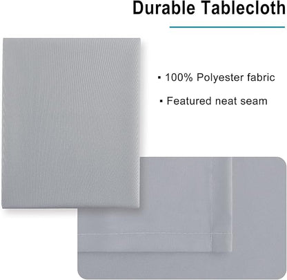 Hiasan Silver Grey Square Tablecloth - Waterproof and Spillproof Washable Fabric Table Cloth for Dining Room Kitchen Party and Outdoor, 30 x 30 Inch