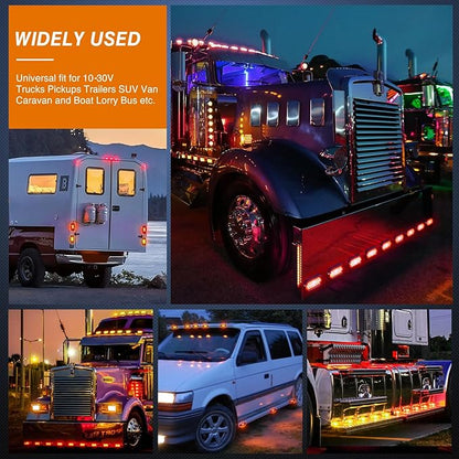 Nilight 2.5Inch Oval Side Marker Light 20PCS 2 Diode LED Trailer Indicator Clearance Lights Waterproof Surface Mounted for 10-30V Truck Camper Boat Lorry