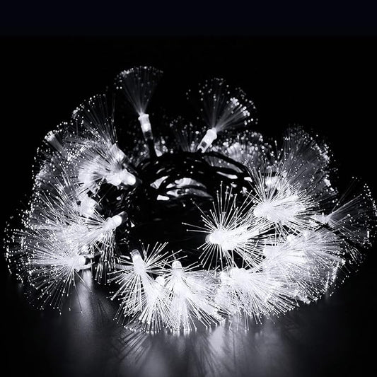 YOLIGHT 33FT Fiber Optic Fairy Lights 60 LED Starburst Firework String Lights Green Wire Twinkle Christmas Lights for Indoor Outdoor Wedding, Christmas Tree, Garden, Patio, Party Decoration (White)