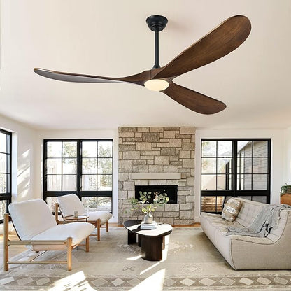 Haipeel 72 Inch Ceiling Fans with Lights, Wood Outdoor Ceiling Fan for Patio and Remote Control Rustic Propeller Large Ceiling Fans with Light Farmhouse Indoor Quiet High cfm, Oil Rubbed Bronze