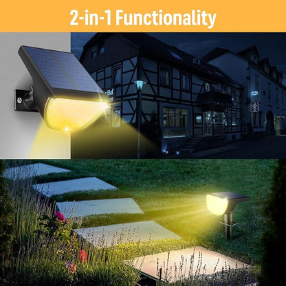 GKGG Solar Lights Outdoor Waterproof IP65, Solar Powered 76 LED 3 Lighting Modes Solar Spot Lights Outdoor for Yard Garden Landscape Pathway (Warm White, 6 Pack)