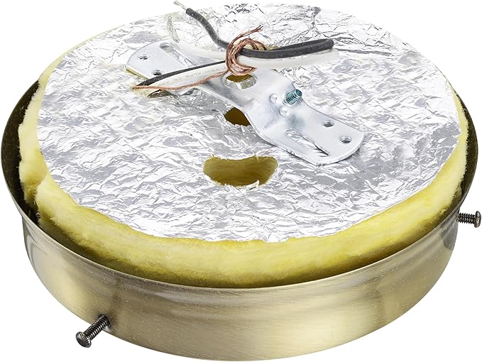 Aspen Creative 22106-07-1, Flush Mount Ceiling Fixture Shade Holder Kit in Antique Brass Finish 6-1/4" Fitter, 6-3/4" Diameter x 1-1/2" Height