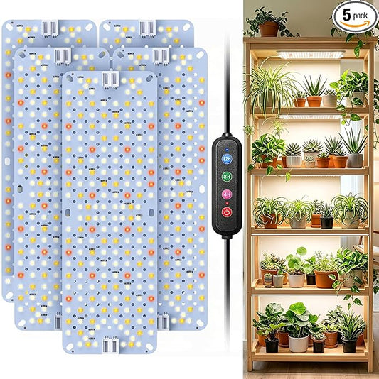SDOVUERC Full Spectrum 960 LEDs Grow Lights,60W Plant Grow Lights for Indoor Plants with Daisy Chain Function, Sunlike Spectrum,4/8/12/16/20H Timer for Seed Starting(Pack5)