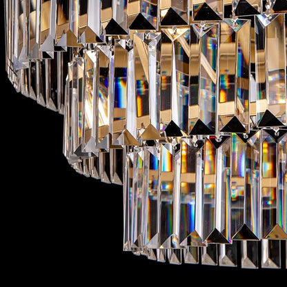 TOCHIC Gold Crystal Chandelier for Bedroom, 29" Modern Farmhouse Chandelier Light Fixture for Dining Living Room, Adjustable Round Hanging Chandelier for Kitchen Island, Foyer, Entryway