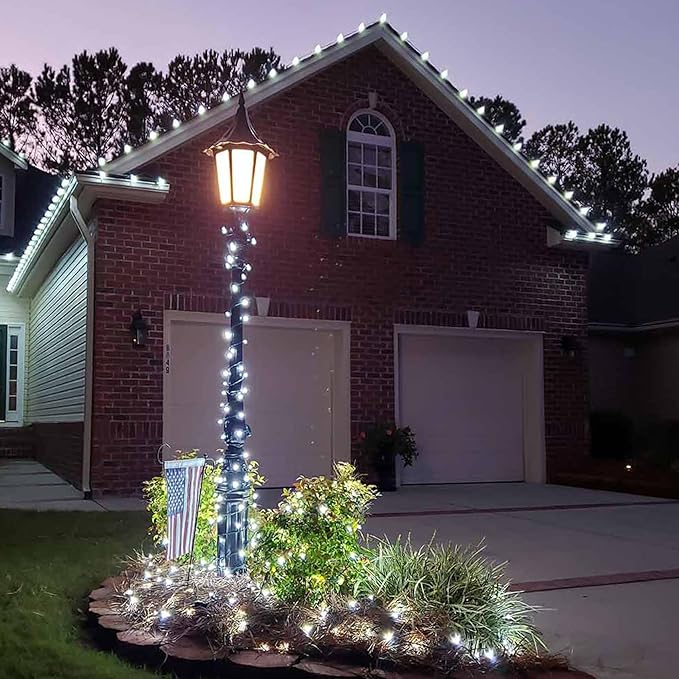 50 LED 5MM Cool White Christmas Lights, 17FT Indoor/Outdoor String Light, Mini Lights for Garden, Patio, Christmas Trees - Green Wire, Commercial Grade, UL Listed