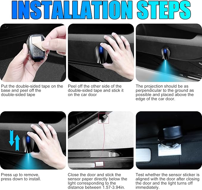 Car Door Lights,Door Lights Logo Projector Rechargeable,Car Door Projector Lights,HD Car Welcome Light for Cars Use at Night 2pcs. (for American Flag)