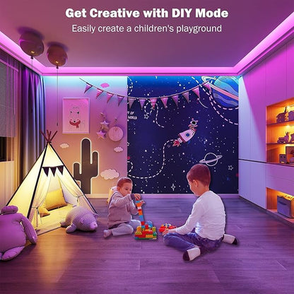 Leeleberd 80ft Led Strip Lights (2 Rolls of 40ft) Bluetooth Smart App Music Sync RGB Color Changing Led Light Strip with Remote and Power Adapter,Led Lights for Bedroom Room Home Decor Party Festival