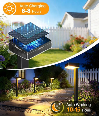 ELECLINK Solar Pathway Lights Outdoor, 6 Pack Garden Lights Solar Powered Path Lights with Bigger LED Lens, 2 Light Modes Waterproof Outdoor Solar Light for Yard Driveway Walkway Landscape Patio Lawn