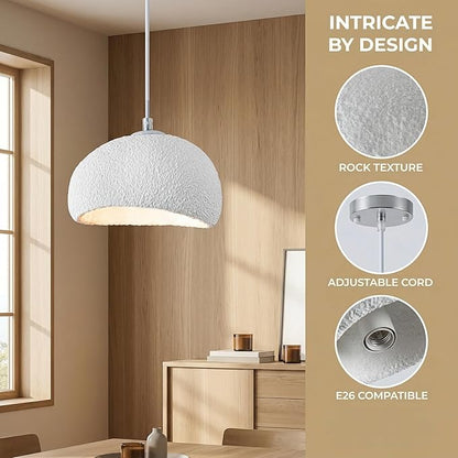 Wabi Sabi Pendant Light Oval, 15.7in Japanese Ceiling Fixture for Dining Room Kitchen Island Hallway Bedroom Restaurant, Adjustable Modern Japandi Hanging Lamp, E26 Base (40cm/15.7in)